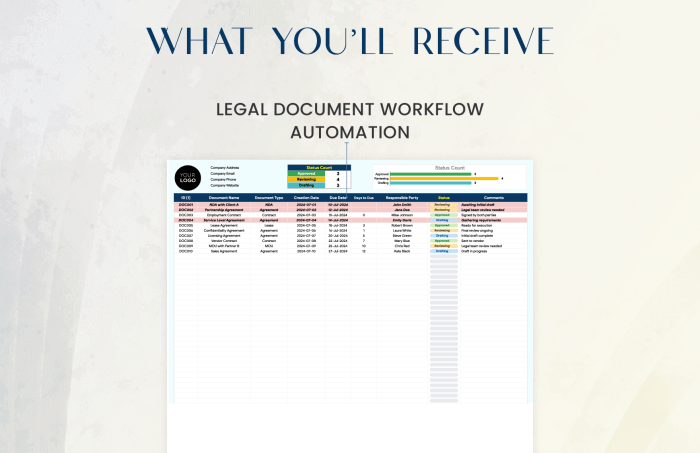 Legal Document Workflow Automation Template in Google Sheets, Excel ...